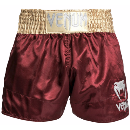 Venum - Classic Muay Thai Shorts - (Burgundy-Gold-White)
